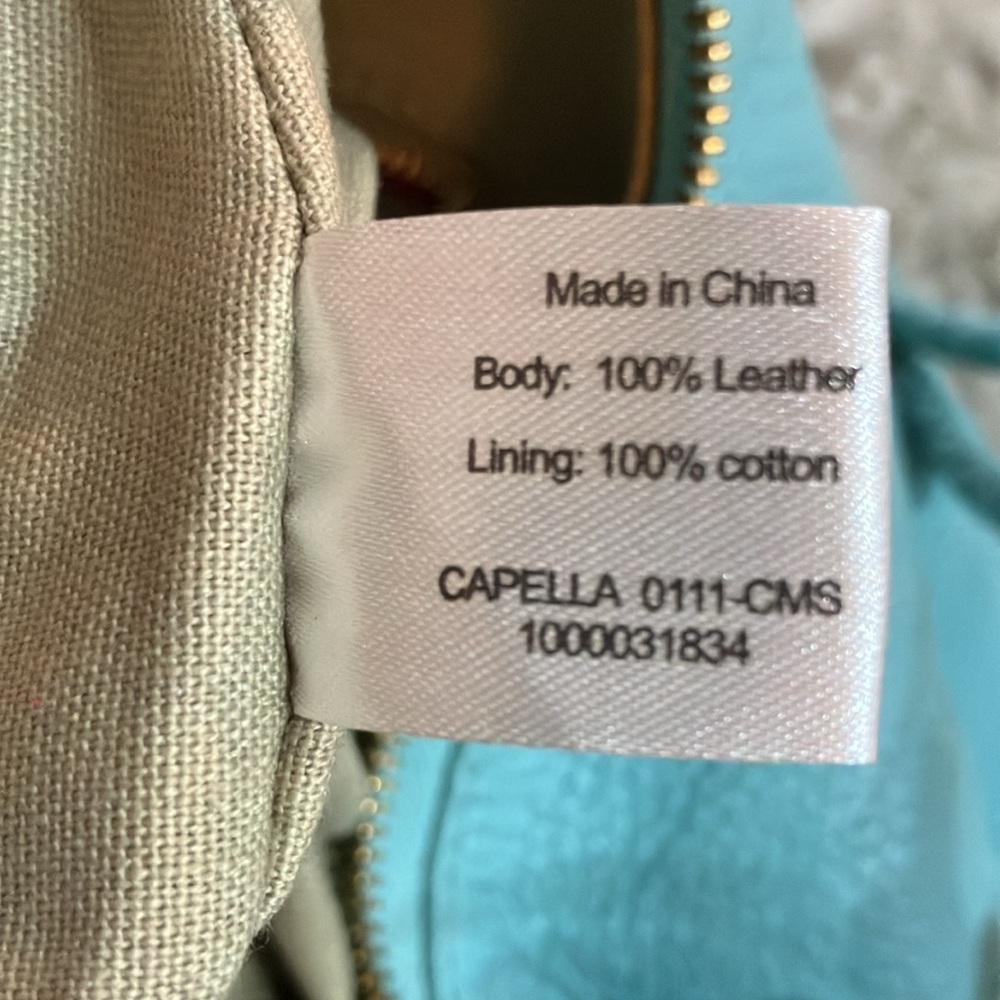 Elliott Lucca Light Blue Leather Shoulder Bag - Picture 5 of 6